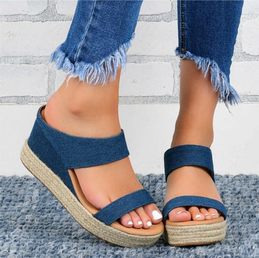 Primavera/Verano 2020 Sandalias de mujer de línea de tacón inclinado - MXbueno