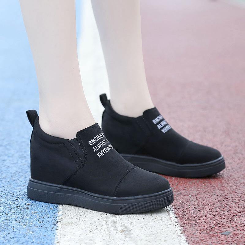 Zapatillas casuales con estampado de letras de ante - MXbueno