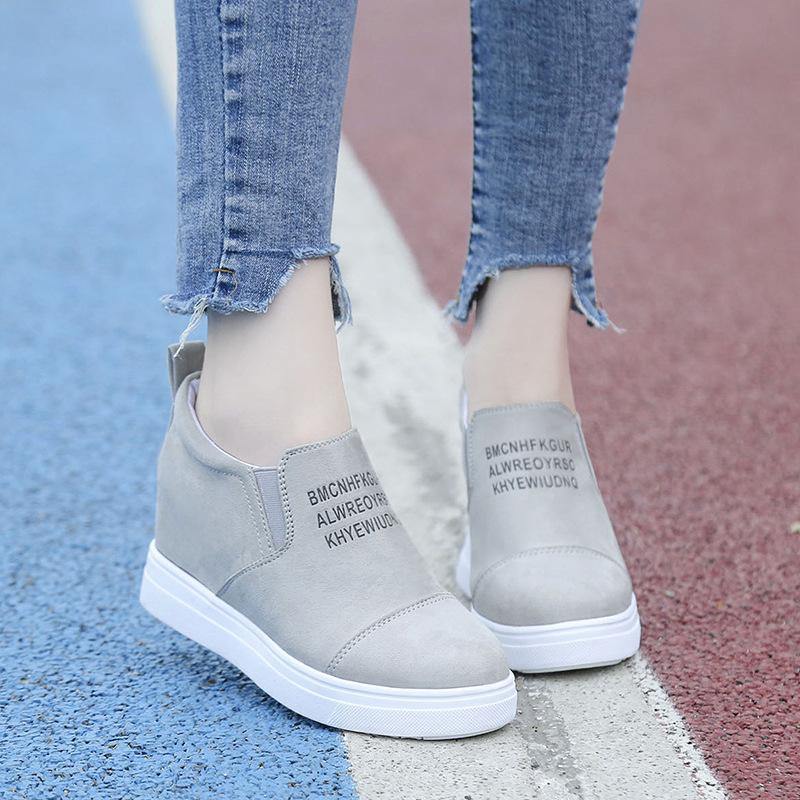 Zapatillas casuales con estampado de letras de ante - MXbueno