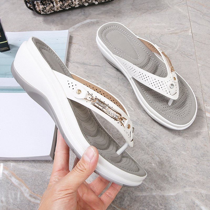 [W-Zapato] Chanclas Con Cojín Suave Para Soporte De Arco Para Mujer, Sandalias Tipo Tanga, Pantuflas