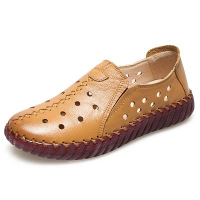 [W-Zapato] Zapatos De Cuero Genuino De Verano, Nuevos Zapatos De Mujer A La Moda, Zapatos Planos Para Mujer