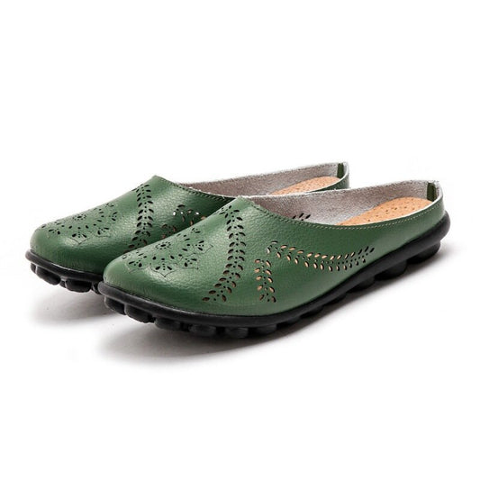 Sandalias De Soporte De Pie De Suela Suave De Cuero De Moda De Otoño