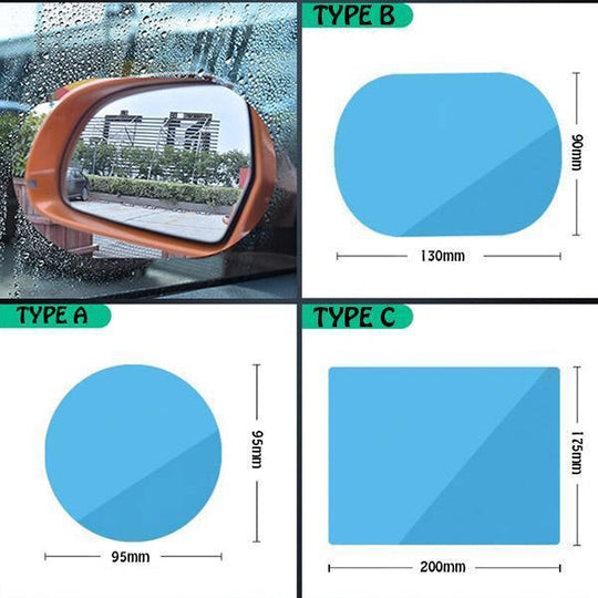 【2pcs】Película Impermeable Para Espejo Retrovisor De Coche
