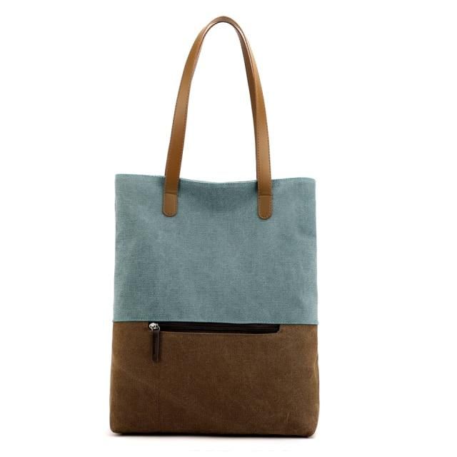 Bolsa De Mano Convertible 2 En 1 / Mochila Bolsa De Lona De Gran Capacidad Para Mujer