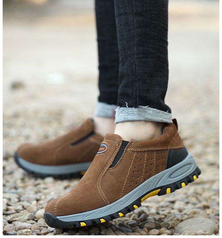 Zapatos De Trabajo De Seguridad Mocasines Antideslizantes