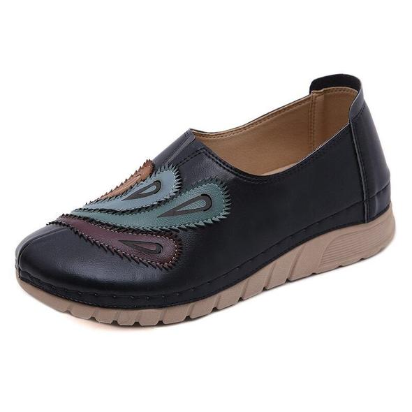 Nuevos zapatos retro holgados cómodos de suela gruesa sin cordones para mujer