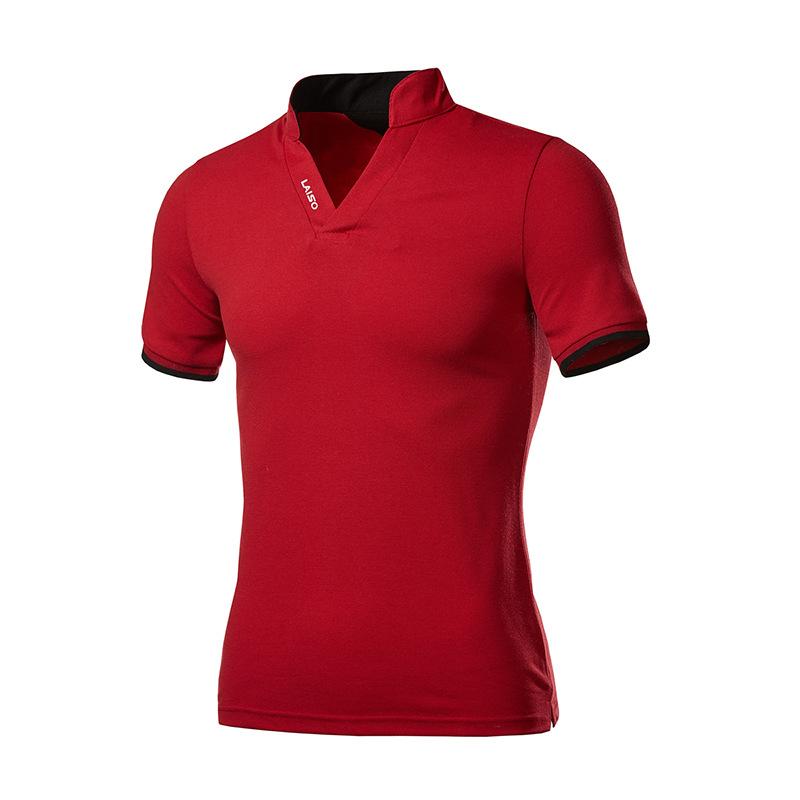 Polo De Manga Corta Con Cuello Alto Para Hombre