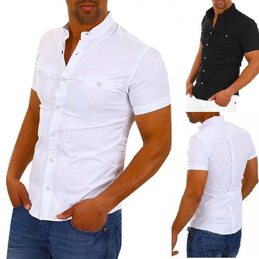 Camisa de manga corta con costuras - MXbueno