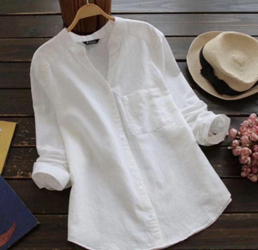 [W-Ropa] Camisas Relajadas De Lino Y Algodón Hechas A Mano Japonesas