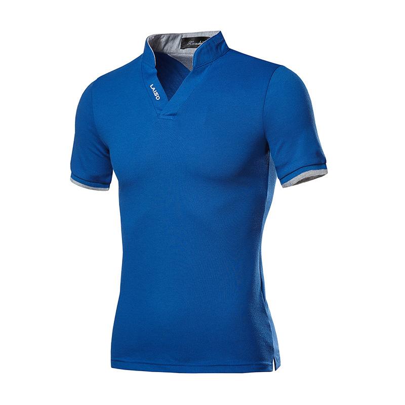 Polo De Manga Corta Con Cuello Alto Para Hombre