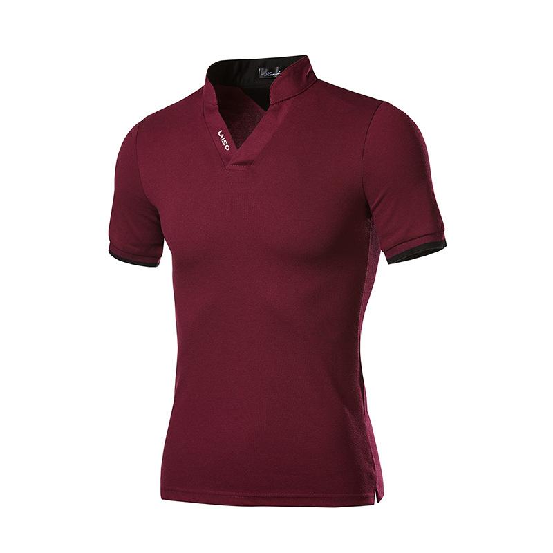 Polo De Manga Corta Con Cuello Alto Para Hombre
