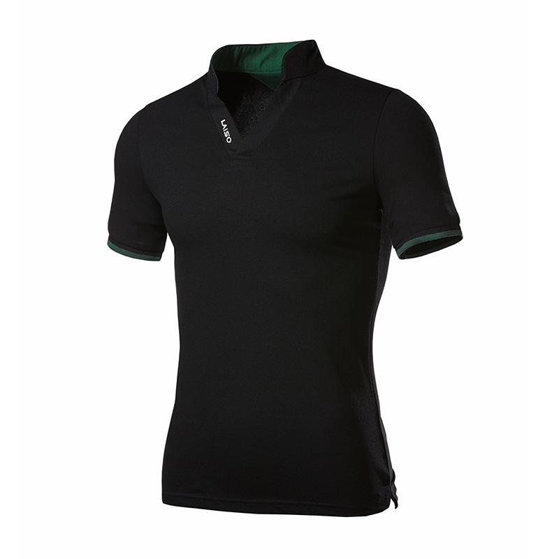 Polo De Manga Corta Con Cuello Alto Para Hombre