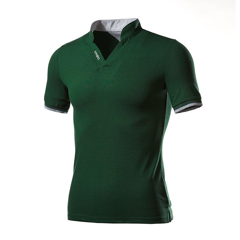 Polo De Manga Corta Con Cuello Alto Para Hombre