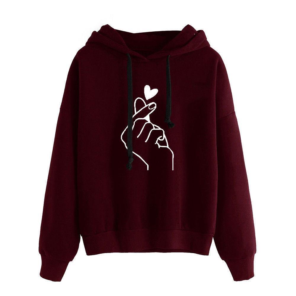 Sudadera Con Capucha A La Moda Con Estampado Dedos - MXbueno