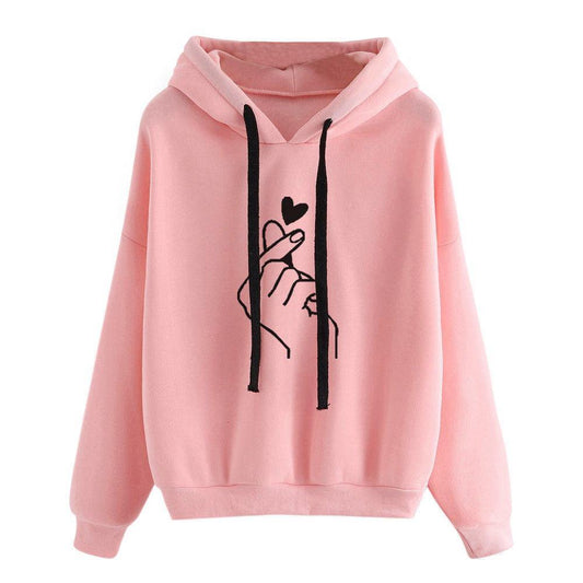 Sudadera Con Capucha A La Moda Con Estampado Dedos - MXbueno