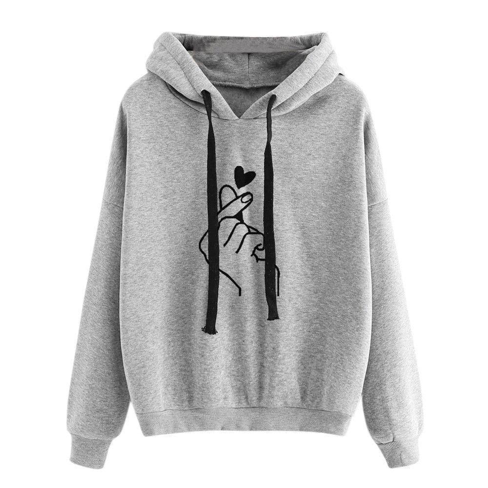 Sudadera Con Capucha A La Moda Con Estampado Dedos - MXbueno