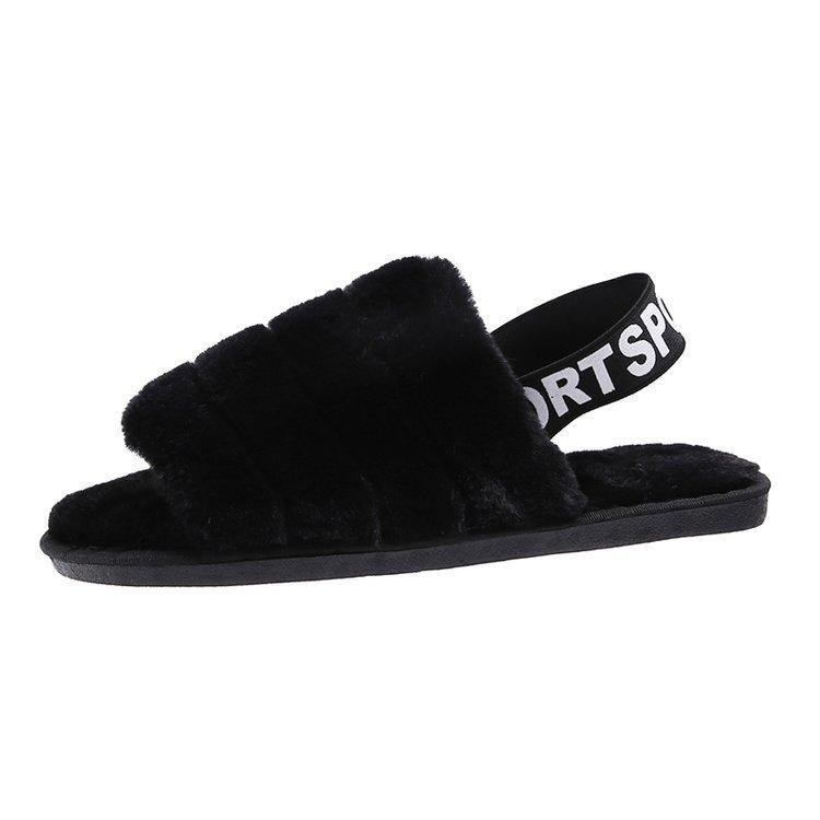 Zapatillas De Mujer De Felpa Planas Antideslizantes - MXbueno