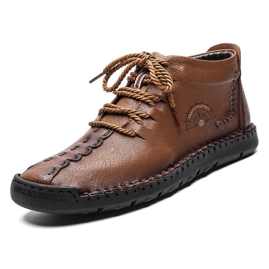 Botas Cortas De Hombre Retro Cosidas A Mano