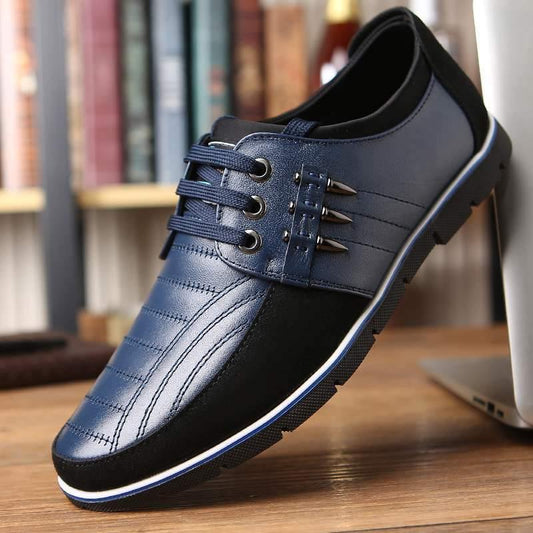 Zapatos planos casuales con correa de punta redonda para hombre - MXbueno