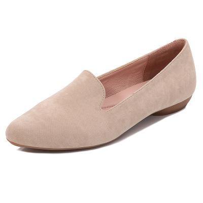 Mocasines De Tacón Bajo Ocasionales De Cuero Suave - MXbueno