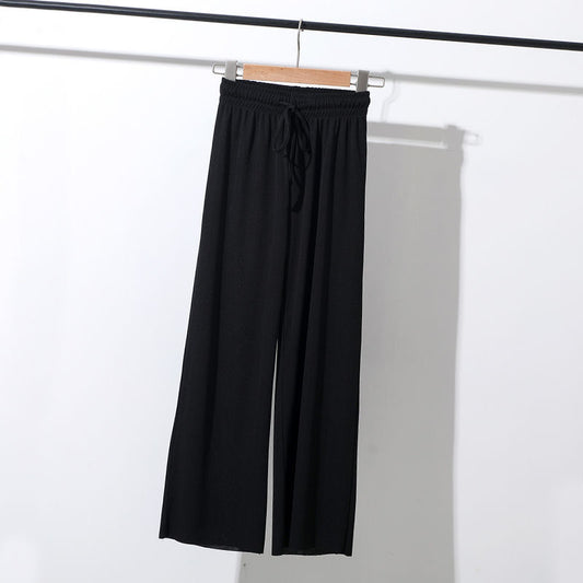 Pantalones anchos de seda de hielo para mujer