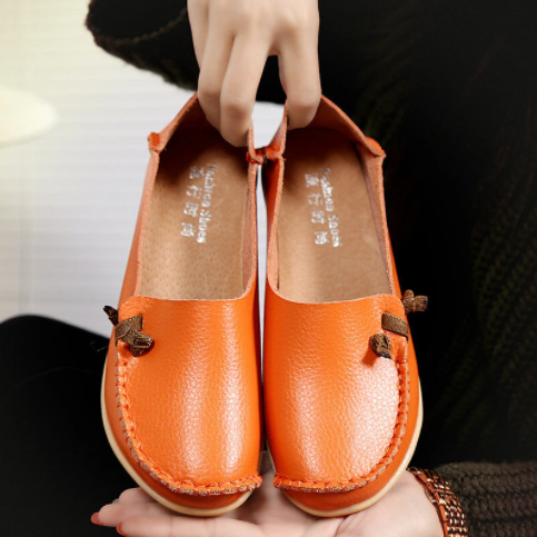 Mocasines planos de color puro de gran tamaño, suave y multidireccional - MXbueno
