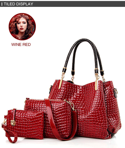 Bolso De Mujer Italiano Con Estilo （3 Piezas）
