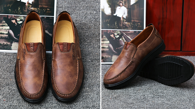Zapatos casuales de color retro con suela blanda de talla grande para hombres - MXbueno