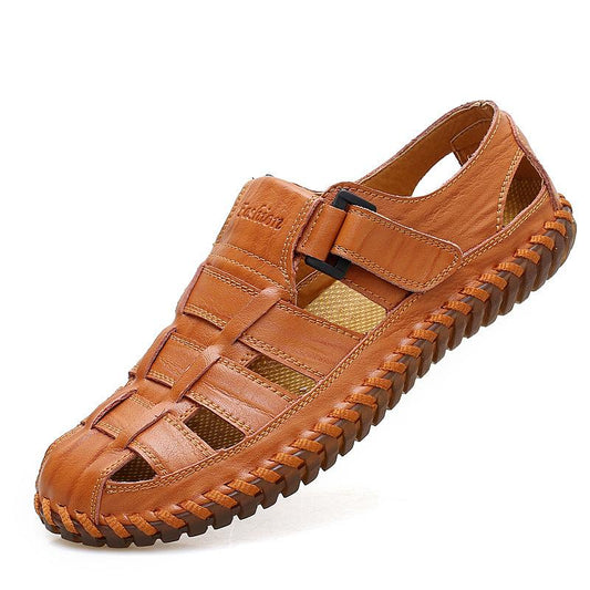 Sandalias De Vestir De Piel Tejida A Mano