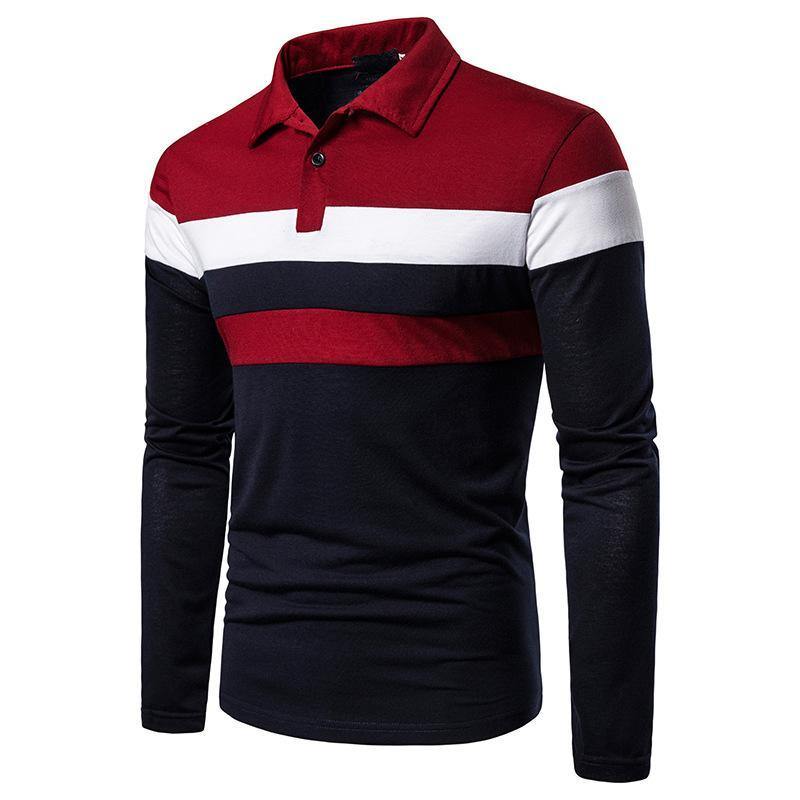 Polo de solapa con bloques de color a rayas - MXbueno