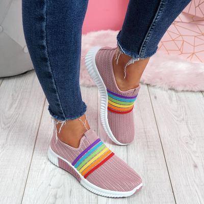 Nuevos zapatos para correr planos casuales de gran tamaño para damas - MXbueno