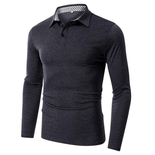 Polo de hombre de manga larga con solapa - MXbueno