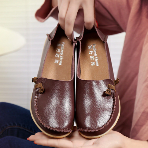 Mocasines planos de color puro de gran tamaño, suave y multidireccional - MXbueno