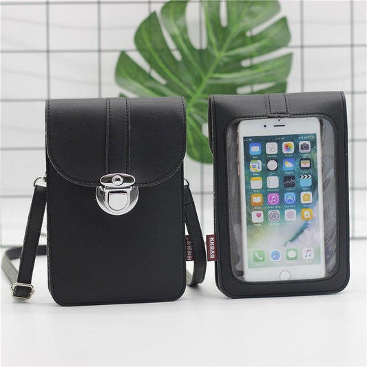 Bolso universal del teléfono de Crossbody del cuero impermeable de la pantalla táctil de lujo