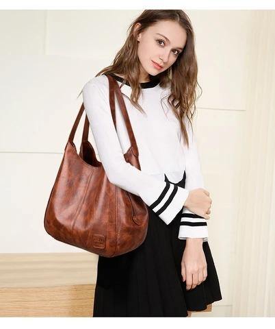 Bolso de cuero vintage para mujer - MXbueno