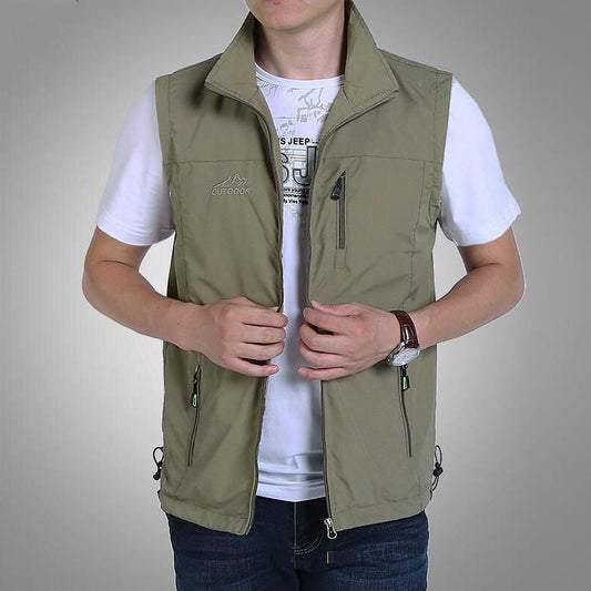 Chaqueta sin mangas de chaleco transpirable al aire libre para hombres