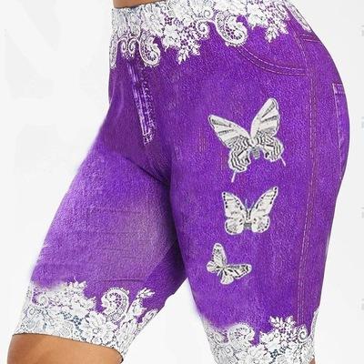 Leggings de mezclilla estampados de talla grande
