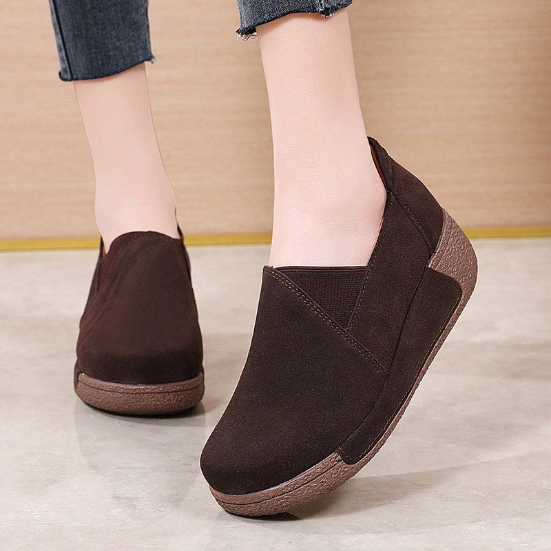 [W-Zapato] Zapatos De Plataforma De Piel De Vaca