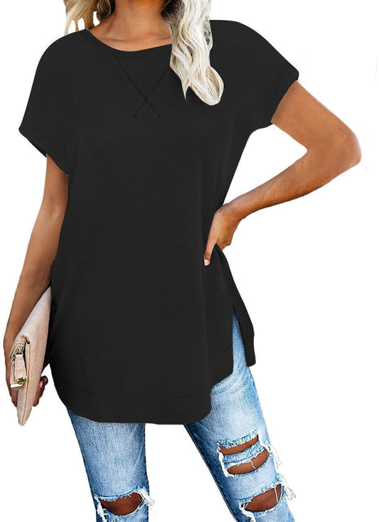 [W-Ropa] Side Split Loose Casual Túnica Tops
