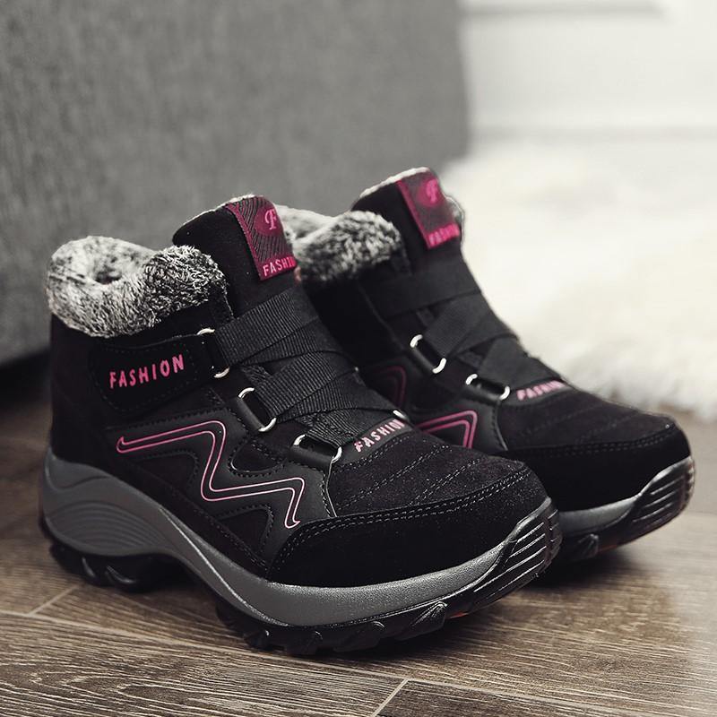 Botas altas cómodas térmicas de vellosidades de invierno para mujer - MXbueno