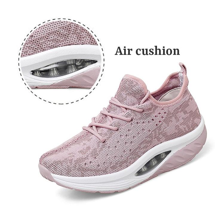Cojín de aire transpirable de las mujeres cuña corriendo zapatillas de ocio