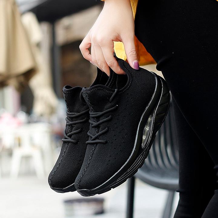 Cojín de aire transpirable de las mujeres cuña corriendo zapatillas de ocio