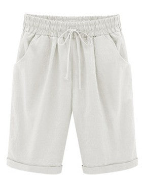 [W-Ropa] Pantalones Cortos Sueltos De Cintura Elástica De Moda Para Mujer