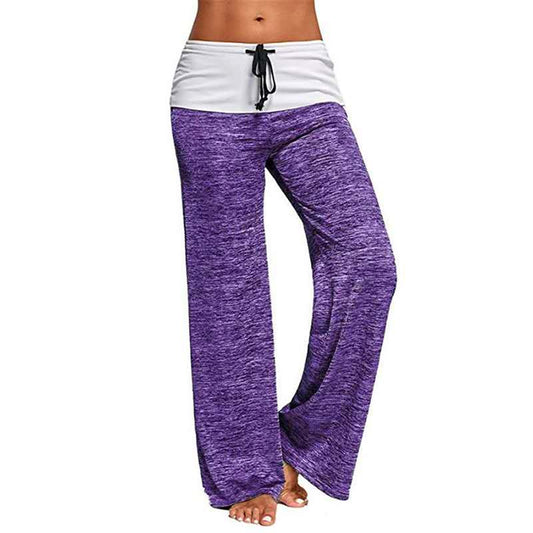 Pantalones casuales de pierna ancha cómodos con cordón en la cadera