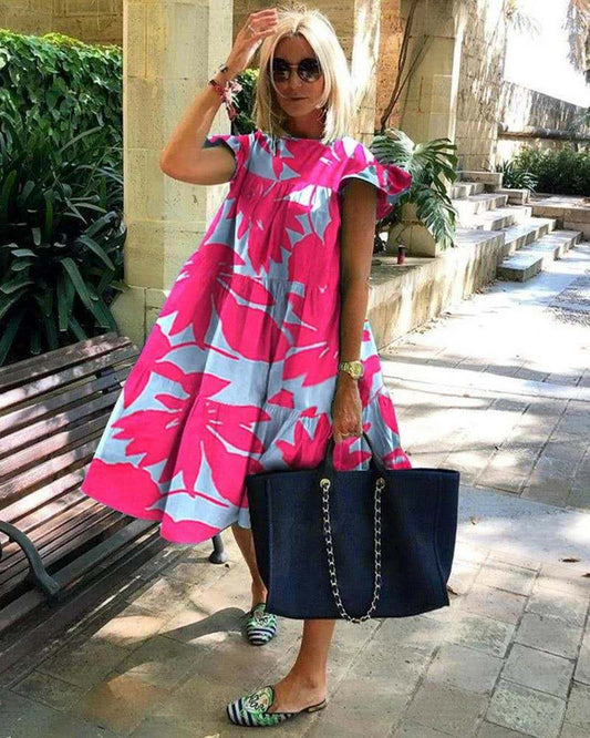 Vestido de una línea impresa dulce