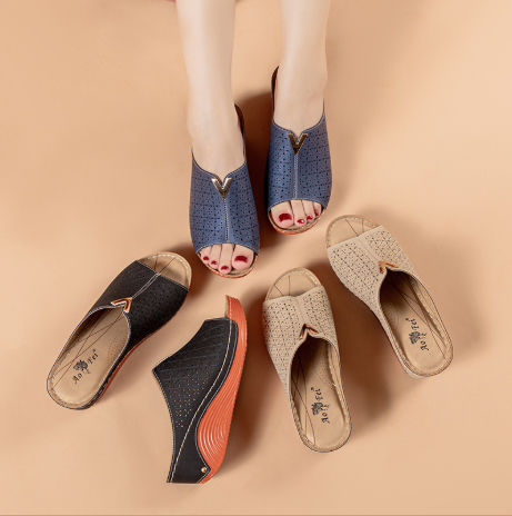 Sandalias italianas con plataforma de boca de pez para mujer