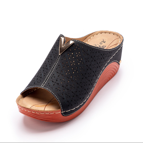 Sandalias italianas con plataforma de boca de pez para mujer
