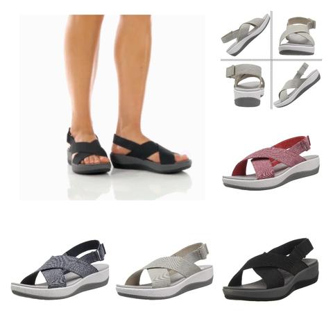Nuevas sandalias de deslizamiento cruzadas para mujer