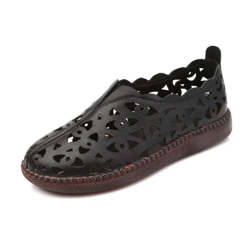 [W-Zapato] Zapatos Retro De Mujer Con Cabeza Redonda Transpirable
