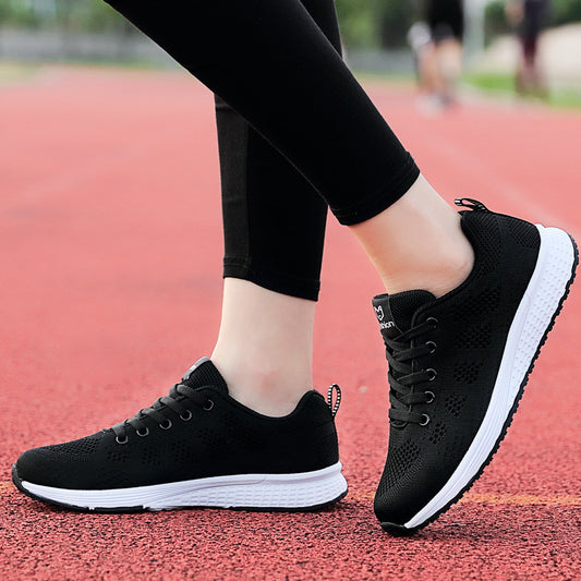 Zapatillas De Lona De Color Puro Transpirables De Tacón Plano Y Bajo